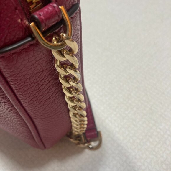 NWT Michael Kors Large Leather Crossbody in Berry color - Picture 4 of 11